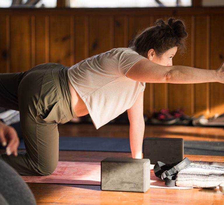 Yoga instruction at South Shore R&R Western Michigan