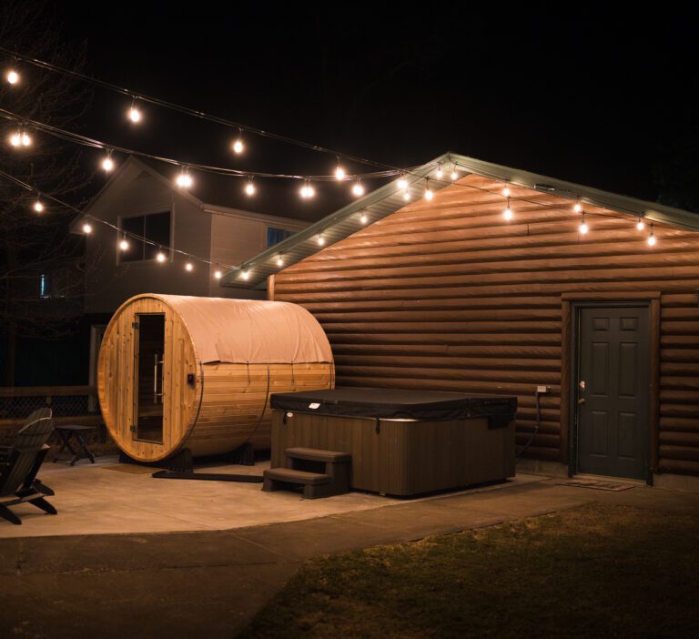 Outdoor sauna at South Shore R&R Western Michigan