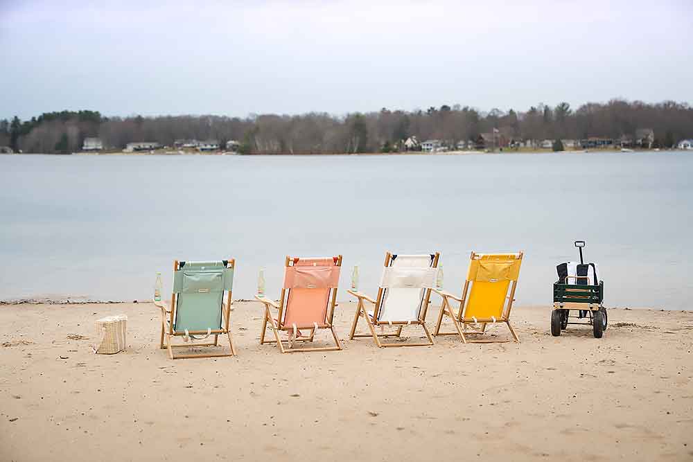Private sandy beach at South Shore Resort and Retreats western Michigan