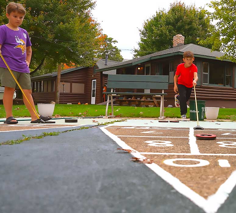 Pickleball and shuffleboard at South Shore Resort and Retreats western Michigan