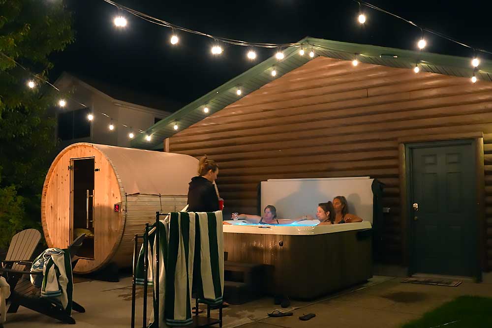 Outdoor sauna at South Shore Resort and Retreats western Michigan