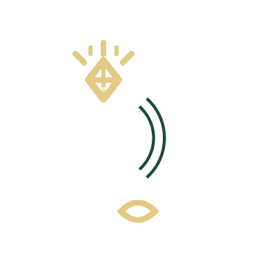 A pair of intertwined rings with geometric designs, symbolizing unity, perfect for weddings at South Shore Resort and Retreats, a peaceful retreat in West Michigan.| South Shore Resort & Retreats in West Michigan
